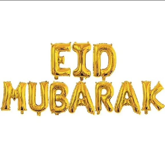 NWT Set of 11 pieces Eid Mubarak letters foil balloons/ eid decorations - Picture 3 of 7